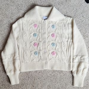 & Other Stories Wool Alpaca Collared Floral Cardigan Sweater